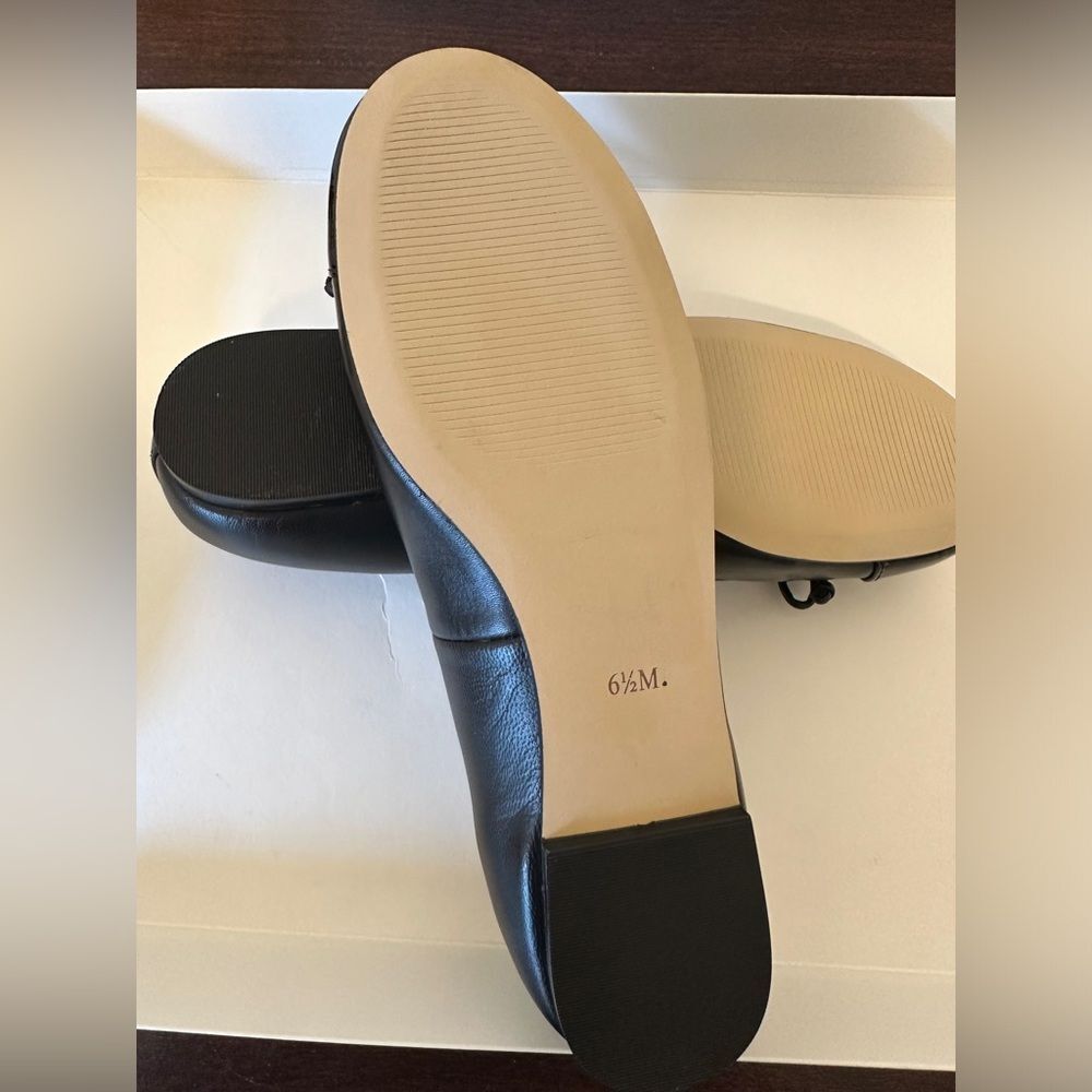 TALBOTS BLAIR CAP TOE NAPPA GENUINE LEATHER BALLET FLATS IN BLACK SIZE 7 new - Picture 15 of 16